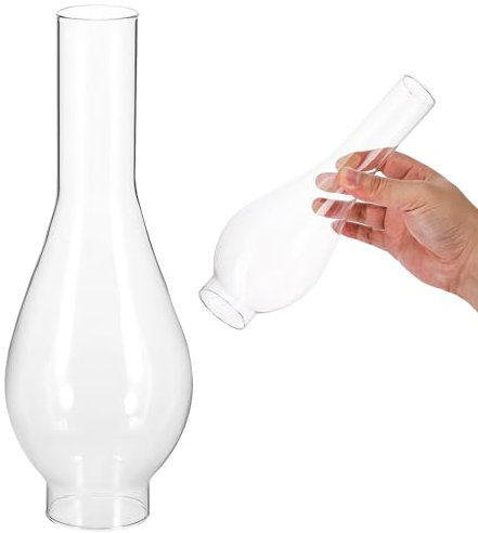 Supvox Langer Glasschirm für Petroleumlampen Abdeckung für Öllampenabdeckung aus Glas lampenschirm retro weinglas lampenschirm Teile für Hurrikanlampen Sturmlampenkugeln crimpen