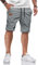 HMIYA Kurze Hosen Herren Baumwolle Chino Shorts Sommer Freizeitshorts Elastische Taille mit Taschen(Hellgrau,EU-M)