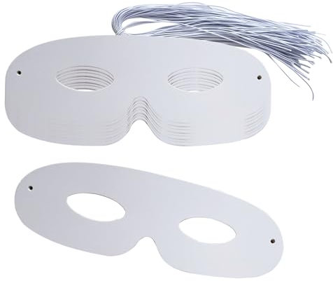 MEISH 20 pièces masques en papier découpé masque blanc masque pour les yeux blanc à peindre bricolage demi-masques graffiti pour fournitures de fête
