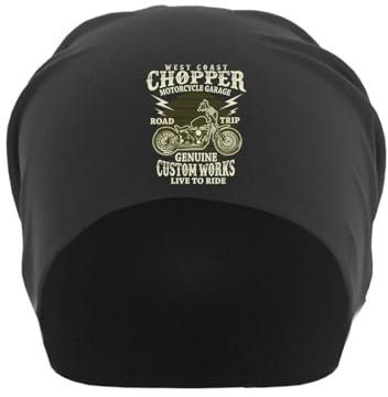 West Coast Chopper Live to Ride Unisex dünne Baumwolle Slouch Beanie schwarz, Schwarz , Einheitsgröße
