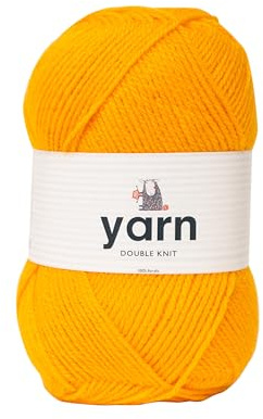 Korbond DK Acrylic Yarn 100g 290m, Knitting & Crochet, Mustard Yellow | Mustard Yellow | 1 x 100g | Approx. 290m | 4mm