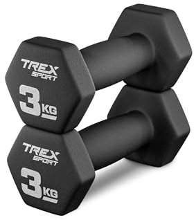 TREX SPORT Neopren Hanteln Set | Kurzhanteln 2er Set 4kg-20kg | Hanteln Frauen & Männer Set (2 x 3 kg)
