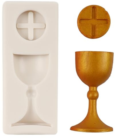 FCKEMLDS Tauf-Kuchendekorationsform, Kommunion, Kelch, Fondant, Form für Kuchendekoration, Cupcake-Topper, Schokolade, Süßigkeiten, Gummipaste, Polymerton