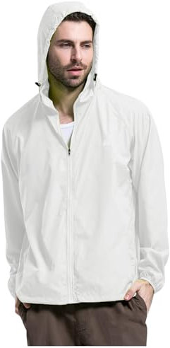 RUMAOZIA Veste de pluie pour homme - Imperméable - Ultra légère - Fine - Pliable - Respirante - Veste softshell - Veste de randonnée - Coupe-vent - Veste d'été - Veste d'extérieur - Coupe-vent légère,