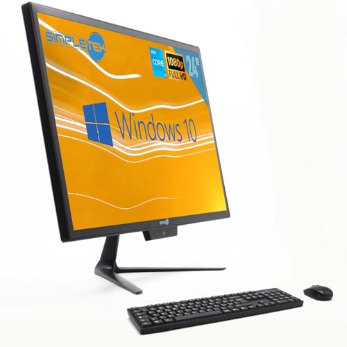 SIMPLETEK - All-in-One i3 24 16GB 240GB Full HD Windows 10 Pro con kit ratón y teclado inalámbrico | Wifi + Bluetooth | Webcam integrada