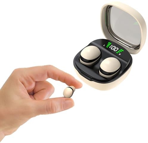 Small Invisible Mini Earbuds Wireless ENC Noise Cancelling for Small Ears TWS Bluetooth 5.3 Waterproof In-Ear Headphones With Wireless Charging for iPhone Android
