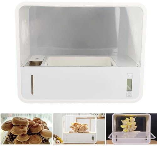 Tnfeeon Pilzzuchtzelt, Intelligentes, Erdloses, Transparentes Sichtfeld, Automatische LED-Beleuchtung, Stillluft, Pilzbox für Sporen, Gartenbaubedarf