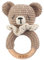 NGTSFLY Personalisierte Geschenke Baby - Personalisierter Beißring Baby aus Holz - Greifling Personalisiert Babyrassel mit Name, Geschenk zur Geburt Junge und Mädchen (Kart-Bär)