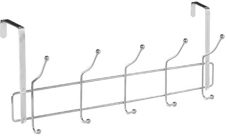 Sucasa Chrome Over Door Hanger with 10 Hooks, 41cm Wide
