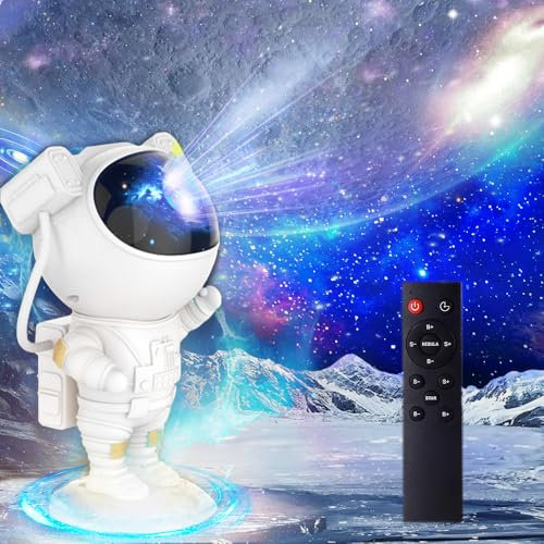 ENOKIK Astronaute Projecteur, Projecteur ciel etoile d'astronaute avec Nébuleuse et Étoile, Minuterie, Télécommande et Angle Réglable, Projecteur Galaxie Meilleur Cadeau pour les enfants