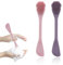 UEIOAVL Spazzole per pulizia viso manuale, Spazzola per la pulizia del viso da 2 pezzi Spazzola per maschera in silicone 2 in 1 Spazzola per la pulizia del viso zampa di gatto (rosa, viola)