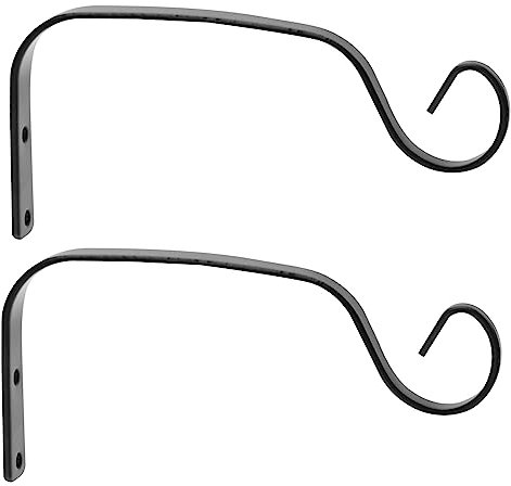 YARNOW 1 Satz Hakenhalterung Aus Schmiedeeisen Stand Gestell Im Freien Montieren Ziegel Hängend Beute Aufhänger Befestigung Wandhaken Kette S Haken Vintage-deko Dekoration Black