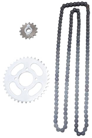 Juego de Cadena de Piñón de Aleación de Acero 420 15T 37T, Kit de Piñón Delantero y Trasero para ATV Quad Bike