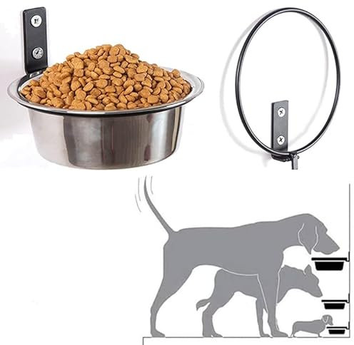 MYAYD 1 Set Wall Mounted Dog Feeder, Elevated Dog Bowl, Puppy Feeder, Dual Use Pet Feeding Station Wall-mounted Stainless Steel Bowl for Dogs Cats, Dog Bowl Elevated Wall Mounted Cat Food Bowl