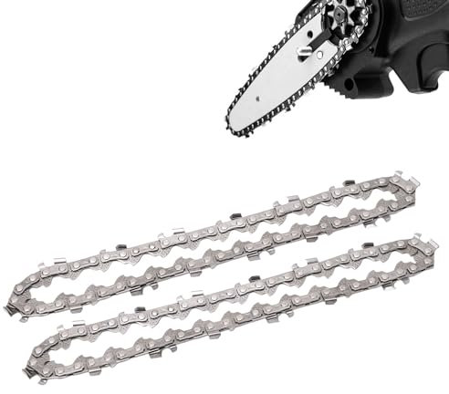 Candeon 4 Zoll Kettensäge Kette, 2 Stück Sägeketten Kettensägenketten Ersatzkette Für Alle 4 Mini Kettensäge, 28DL Sägekette Ersatz Mini Kettensäge Ersatzkette Für Baumschnitt, Holzschnitt