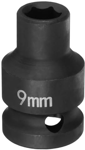 QUARKZMAN Douille à Choc 6 Points 9mm Douille Métrique 1/2 Entraînement Carré 1.5 (38mm) Long Douilles Hexagonales pour Écrous d'Axe de Broche en Acier Cr-Mo Phosphaté, Noir