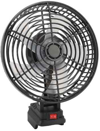 Oreilet Ventilador Trabajo Inalámbrico Compacto, Portátil, de 8 Pulgadas, 20 W, 3500 RPM, con Doble Fuente Alimentación, Recargable para Camping con 15 Horas Duración Batería