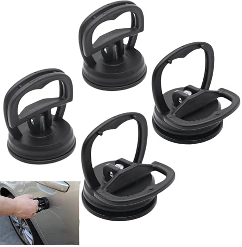 4er Set Beulenzieher Auto – Saugnapf Dellen Reparaturset in Schwarz – Ausbeulwerkzeug für Autodellen, Glas, Fliesen & Bildschirme – Vakuum-Saugheber zum Entfernen von Beulen & Anheben von Scheiben