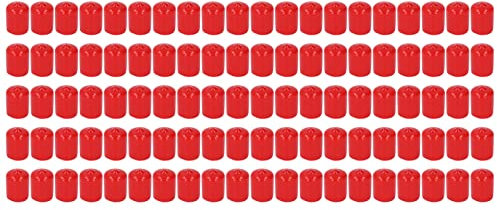 100Pcs PVC End Cap Covers | Flame Retardant & Flexible Thread Protectors for Pipes/Hydraulic Joints/Valves | Oil & Long - Lasting, Red (18mm)