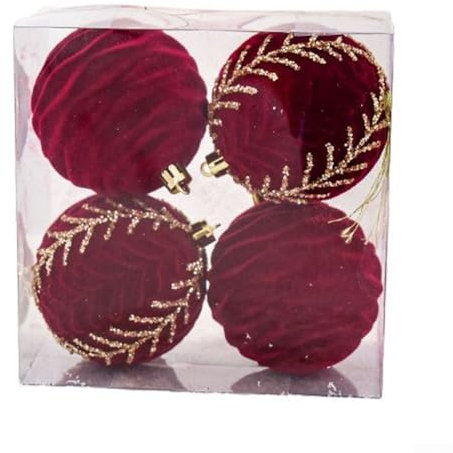 Neujahrsbeflockung Ornamente, Weihnachtskugel-Anhänger für saisonale Baumdekoration (8 cm-A)