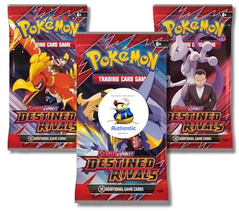 Destined Rivals Pokemon Booster Packs x 3 | Scarlet and Violet Set | Pokémon Trading Cards in Booster Packs | TCYM Authenticated | Pokémon TCG Pack | Pokemon Destined Rivals