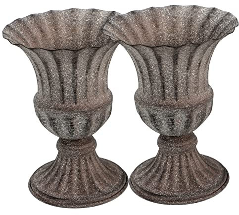 JUMPLAWN 2piezas Maceta De Urna De Hierro para Cementerio Florero Decorativo Conmemorativo Exquisito Jarrón para Lápidas Flores Artificiales