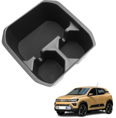 Coleya Mittelarmlehne Aufbewahrungsbox Kompatibel mit Dacia Spring Electric EV/Extreme 2025 2026, Mittelkonsole Ablagefach, Auto Getränkehalter, Dacia Spring Mittelkonsole Organizer