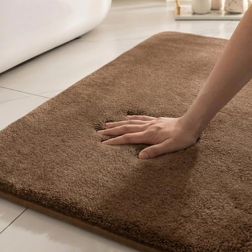 Winder home | Sweetness Bath Mat & Rug, Non-Slip Bath Mat, Washable Bathroom Rug, Soft Bath Mat, Extra Absorbent Shower Mat for Bathroom, Bath Rug | Braun (S) 40 x 60 cm