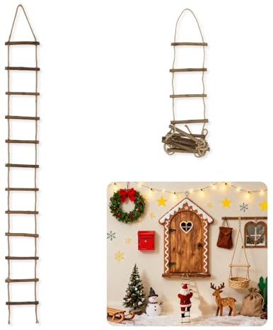 Wichtel Zubehör Weihnachten Strickleiter 100×10cm, wichtelzubehör