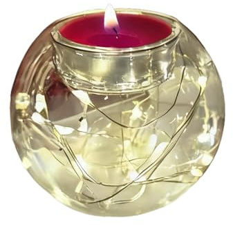 Glaskugel-Kerzenhalter, Mit Durchscheinendem Kristall-Erscheinungsbild, 8 cm, Schwebende Kerzenhalter, Teelichthalter Aus Glass, Elegant Und Hitzebeständig, Für Partys, Baum, Hochzeit, Abendessen
