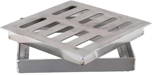 304 Stainless Steel Drain Grille With Frame, Quadratisches Rostfreies Gitterrost Mit Rahmen Für Außenbereiche Mit Rutschfesten Oberflächen Edelstahl-Bodenablaufabdeckung Für Garten(500x500x30mm)
