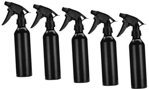 OSALADI 5 Unidades Botella Pulverizadora Vacía de 250 Ml de Aleación de Aluminio Negra Multifuncional Recargable y Portátil para Uso Perfumería Maquillaje y Limpieza