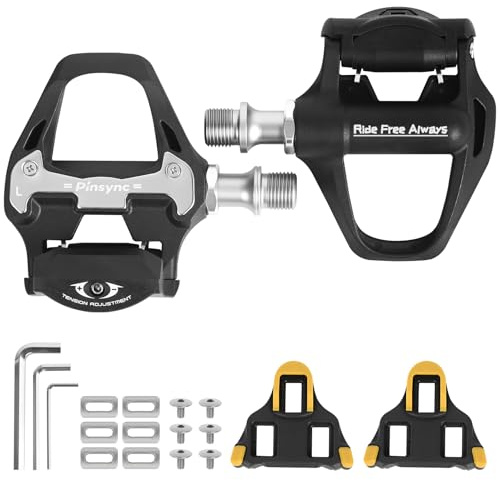 Rennrad Klickpedale kompatibel mit SPD-SL Cleats, 9/16-Zoll | Leichte 130g Nylonpedale mit breiter Standfläche und 3 Inbusschlüsseln für Straßennradfahrer, passend für 3-Bolt-Radschuhe
