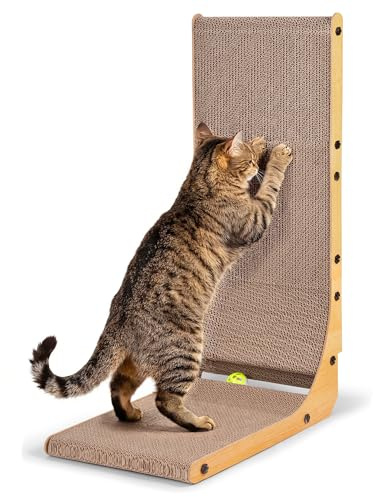 BASVII Rascador para Gatos Forma de L 68cm Protección para Sofá y Pared