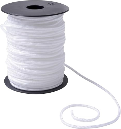 IPEA Cordon pour Rideaux en Paquet Blanc 3 mm en Nylon - 50 Mètres - Made in Italy - Tresse pour Vénitien - Corde pour Rideaux, Cantonnières, Stores, Accessoires, Bricolage - Multi-Usage - 3 mm