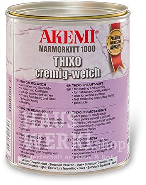 AKEMI Marmorkitt 1000 Thixo mit Steinstruktur, Struktur Travertin-hell