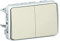 Legrand 069625 Double Interrupteur ou Va et Vient Étanche Plexo Composable IP55, 10AX, 250V, Blanc