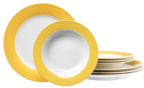 Ritzenhoff & Breker Doppio 596656 - Servizio di Piatti, Colore: Giallo, 8 Pezzi