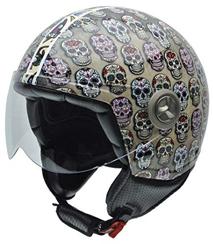 NZI Zeta Mexican Skulls Motorradhelm, Mehrfarbig, XS