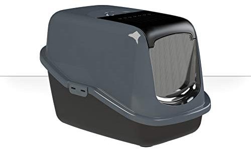 PeeWee Katzenklo EcoHus schwarz geschlossene Katzentoilette System doppelter Boden Trennsystem