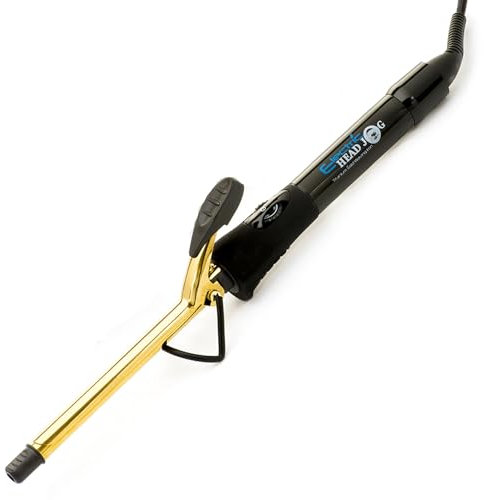 Electric Head Jog 13mm Titanium Gold Waving Iron. Hot Curling Wand with Variable Temperature. Ionic Charge Curler for Shine, Soft & Healthy Hair. Curl Tongs with Cool Tips for Easy Styling. (13mm)