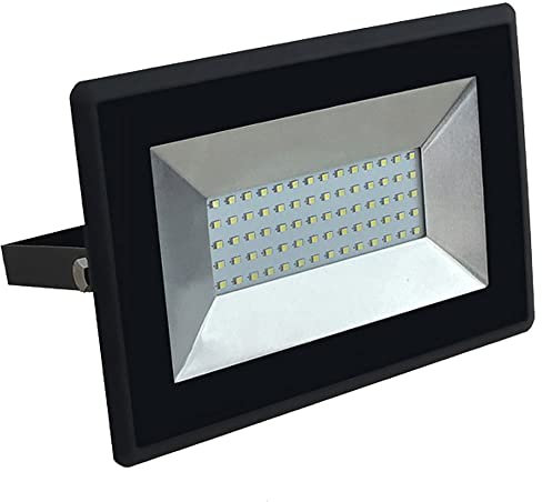 V-TAC LED Außenstrahler 50W Ip65 schwarz mit Glas Ip65 4250Lm Naturlicht 4000K