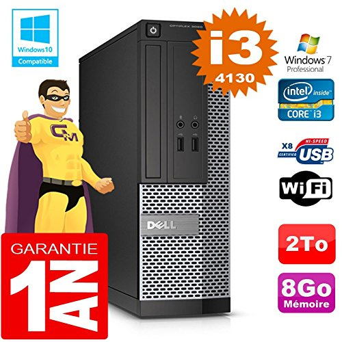 Dell PC 3020 SFF Core I3-4130 Ram 8Go Disque 2 to Graveur DVD WiFi W7