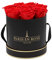PARIS EN ROSE Rosenbox | mit 9 roten Infinity Rosen Größe XL| konservierte ewige Rose | runde Schwarz-Goldene Box | 3 Jahre haltbar | Grußkarte