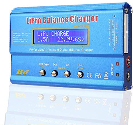 RC ladegerät,iMAX B6 Digital LCD Balance Ladegerät Kontrollierte Fahrzeugteile (EU-Stecker) Lipo Ladegerät