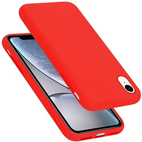 Cadorabo Funda de Silicona Compatible con Apple iPhone XR, Funda Protectora de Cuerpo Completo para iPhone XR- Resistente a arañazos y Golpes Fina Funda de TPU - Liquid Rojo