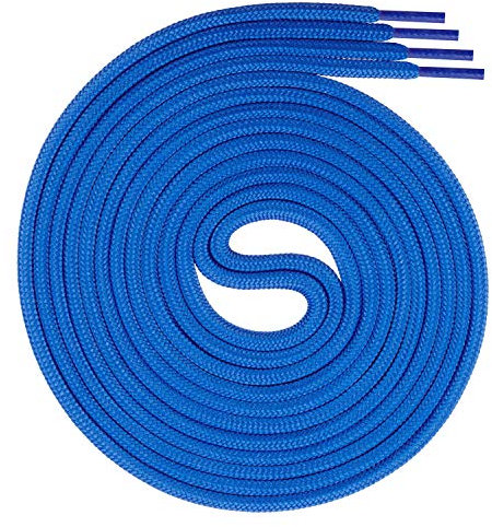 Swissly 1 Paar runde Schnürsenkel, Rundsenkel für Business- und Lederschuhe, reißfester Allroundsenkel, ø 3mm Farbe blau Länge 110cm