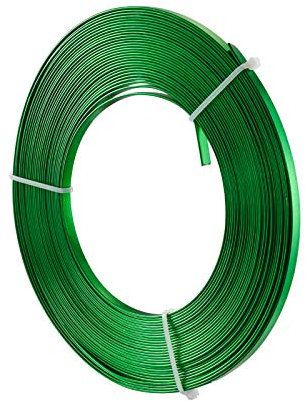 PandaHall Flacher Aluminiumdraht, 10 m, 5 mm breit, für Schmuckherstellung, Gartenarbeit, Schmuckherstellung, Schmuckhandwerk, Grün