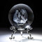 HDCRYSTALGIFTS 3D-Konstellation-Kristallkugel, 60 mm, Kristall-Briefbeschwerer, volle Kugel, Glas-Fengshui mit versilbertem Blumenständer (Zwillinge)