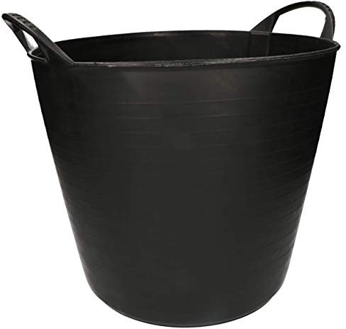 KOTARBAU® Elastischer Gummitrog 26L Schwarz mit Tragegriffen Universal Flexibler Gartenkorb